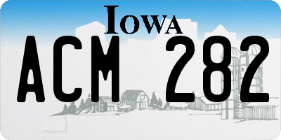IA license plate ACM282