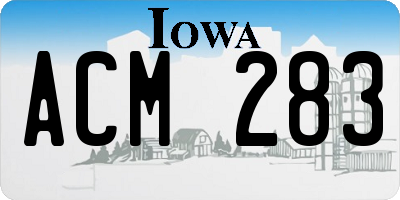 IA license plate ACM283