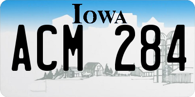 IA license plate ACM284