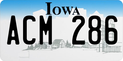 IA license plate ACM286