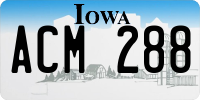 IA license plate ACM288