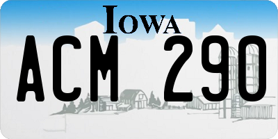 IA license plate ACM290