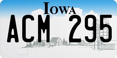 IA license plate ACM295