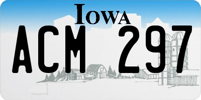 IA license plate ACM297