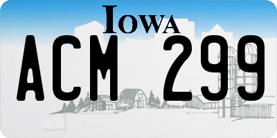 IA license plate ACM299