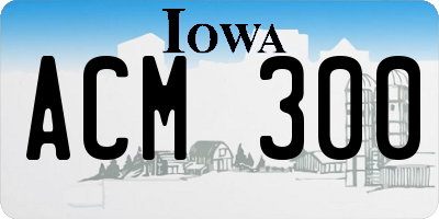 IA license plate ACM300