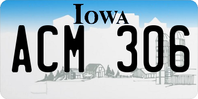 IA license plate ACM306