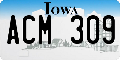 IA license plate ACM309