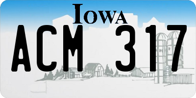 IA license plate ACM317