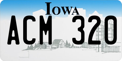 IA license plate ACM320
