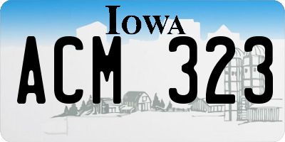 IA license plate ACM323