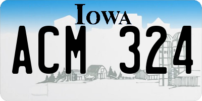 IA license plate ACM324