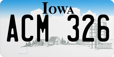 IA license plate ACM326
