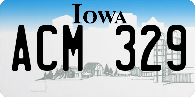 IA license plate ACM329