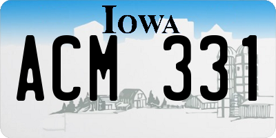 IA license plate ACM331