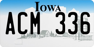 IA license plate ACM336