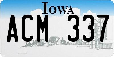 IA license plate ACM337
