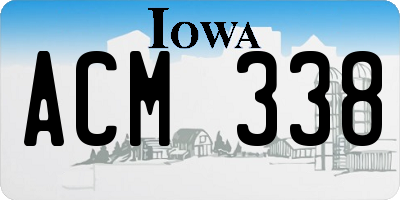 IA license plate ACM338