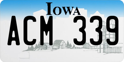 IA license plate ACM339