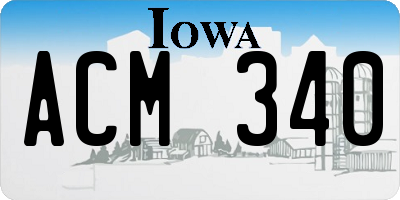 IA license plate ACM340