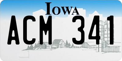IA license plate ACM341