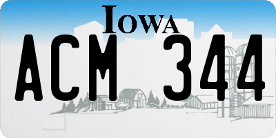 IA license plate ACM344