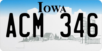 IA license plate ACM346