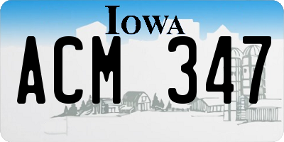 IA license plate ACM347