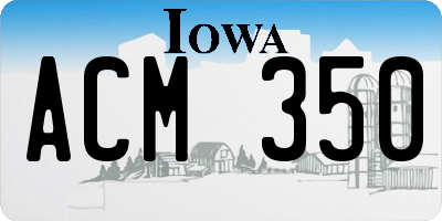 IA license plate ACM350