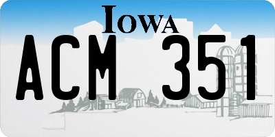 IA license plate ACM351