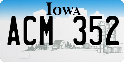 IA license plate ACM352