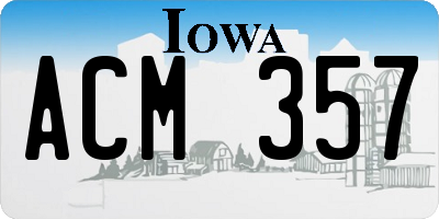 IA license plate ACM357
