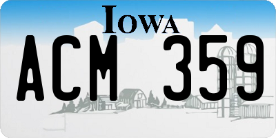 IA license plate ACM359