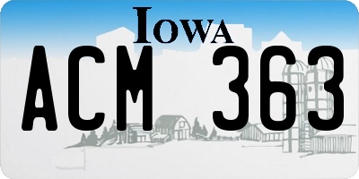IA license plate ACM363