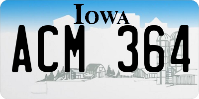 IA license plate ACM364