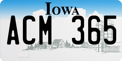 IA license plate ACM365