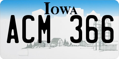 IA license plate ACM366
