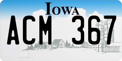 IA license plate ACM367