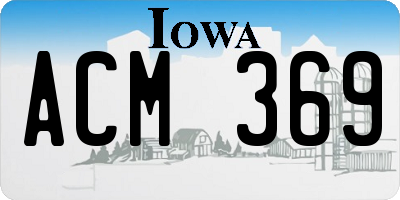 IA license plate ACM369