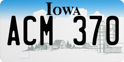 IA license plate ACM370