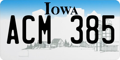 IA license plate ACM385