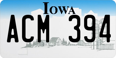 IA license plate ACM394