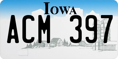 IA license plate ACM397