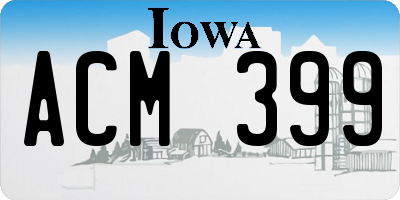 IA license plate ACM399