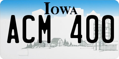 IA license plate ACM400