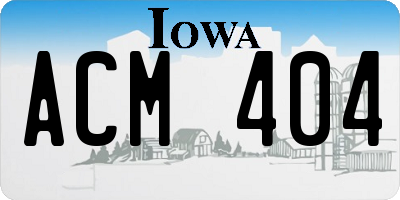IA license plate ACM404