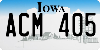 IA license plate ACM405
