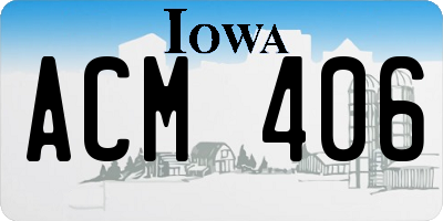 IA license plate ACM406