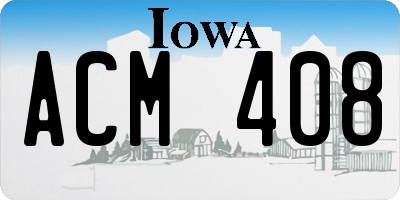 IA license plate ACM408