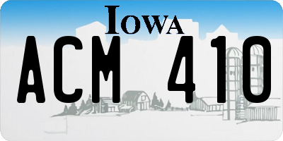 IA license plate ACM410